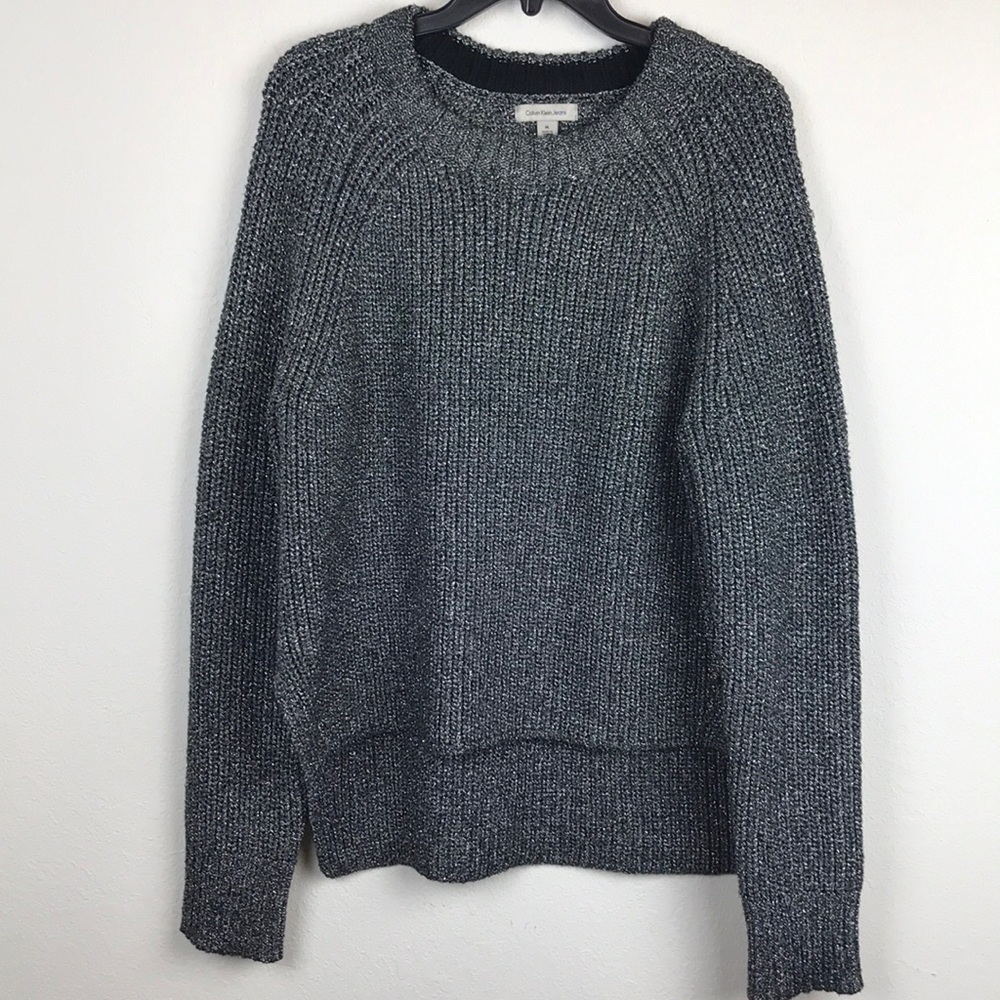 CK jeans metallic pullover sweater